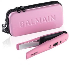 Balmain Hair Эксклюзивный ЛИМИТИРОВАННЫЙ Беспроводной титановый РОЗОВЫЙ выпрямитель в роскошном клатче