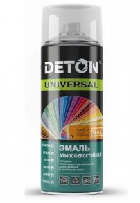 Эмаль алкидная "DETON UNIVERSAL" (RAL 9005 черная матовая) , атмосферостойкая, аэрозоль 650мл