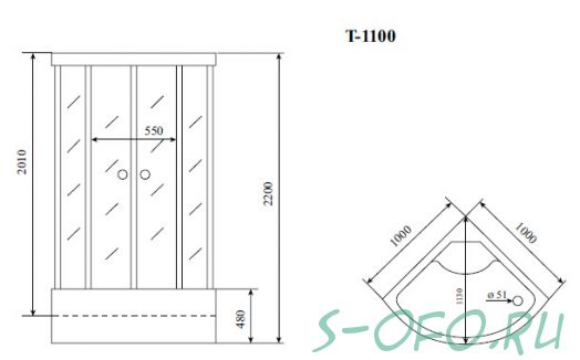 Душевая кабина Timo Comfort T-8800 Fabric Glass