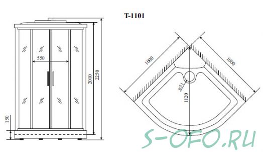 Душевая кабина Timo Comfort T-8801 Fabric Glass