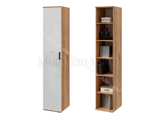 Гостиная Виста Белый глянец холодный, Дуб крафт