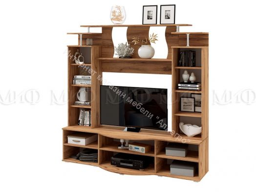 Гостиная Виста Белый глянец холодный, Дуб крафт