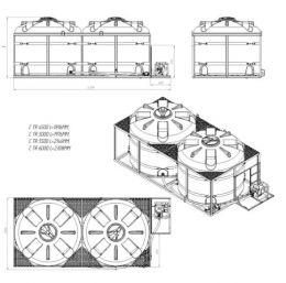 Схема. Транспортная кассета 10м³ (10000л - 2х5000л) TR для КАС/ЖКУ ЛКМПХТG2