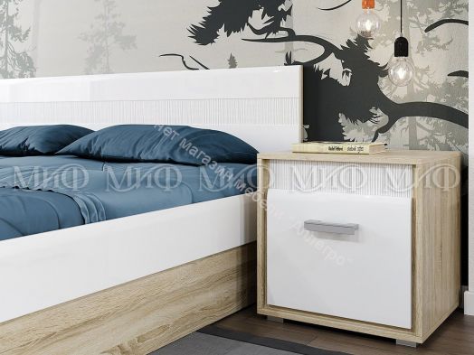 Кровать Фортуна 1,6м Белый глянец