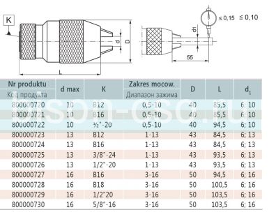 Патрон сверлильный самозажим. 5134-13-B16 EKO Bison Bial