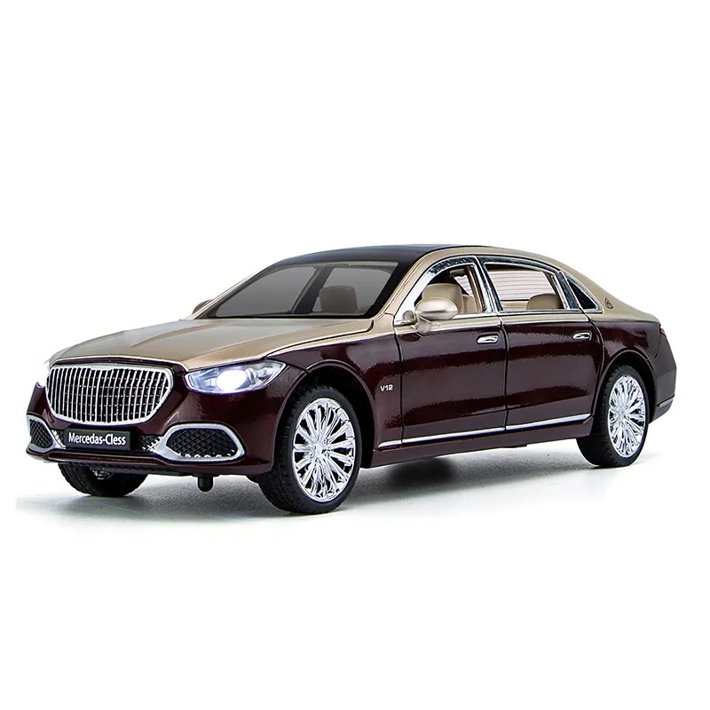 Металлическая модель Mercedes-Benz Maybach S680 свет, звук, поворотные колеса 1/24 (B2409)