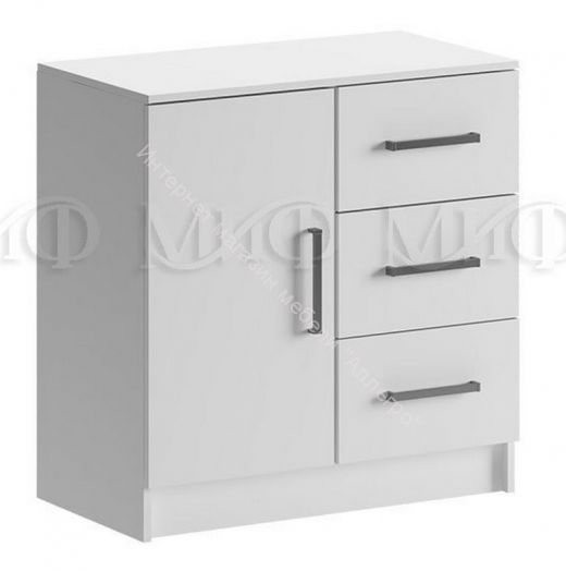 Комод Бася с 3-мя ящиками и дверью Белый