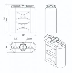 Схема. Емкость для топлива SL oil 2000 литров