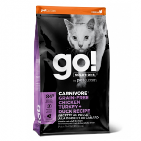 Сухой корм для кошек GO Carnivore беззерновой с курицей с индейкой и уткой