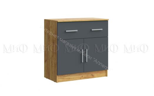 Комод Бася с ящиком 2-мя дверьми Графит/Дуб крафт