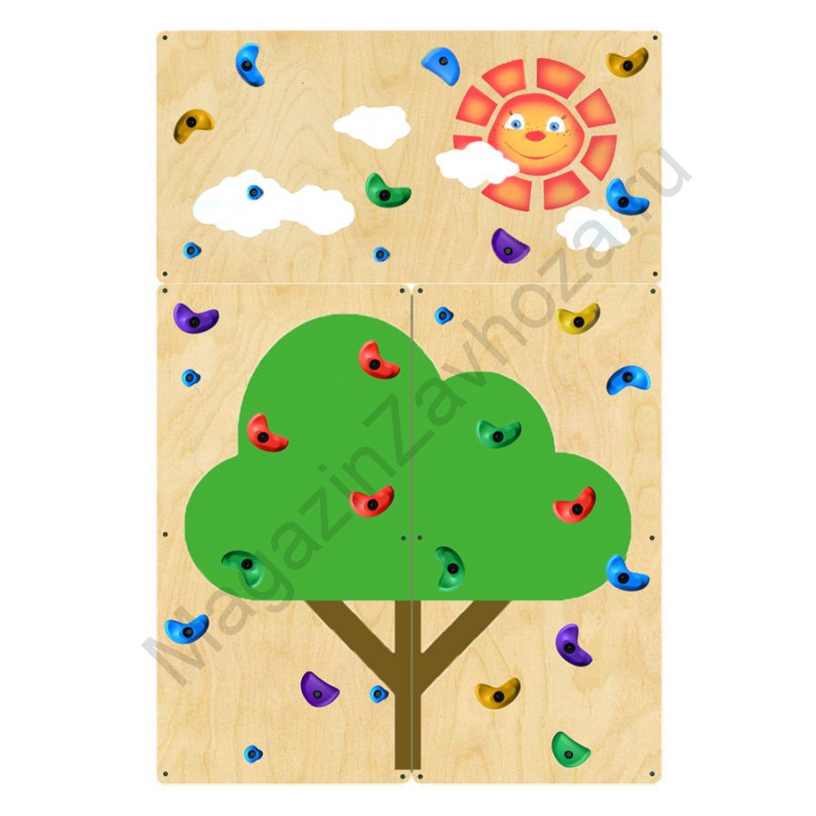 НАСТЕННАЯ ПАНЕЛЬ 16 СКАЛОДРОМА 1500Х2250ММ