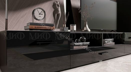 Тумба ТВ Николь Черный глянец