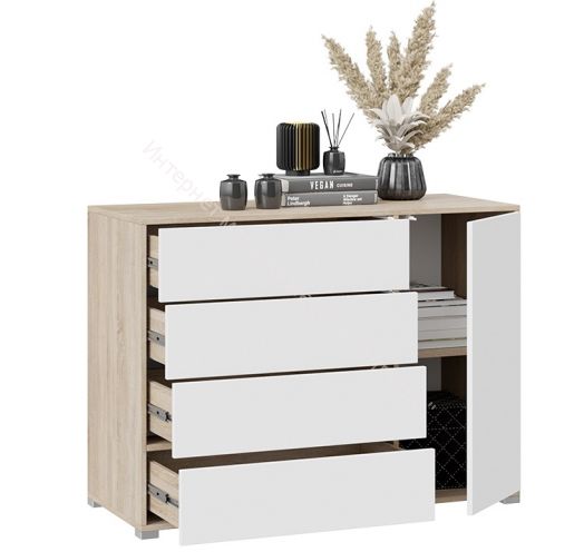 Комод комбинированный "Тейлор" (Дуб сонома/Белый ясень)