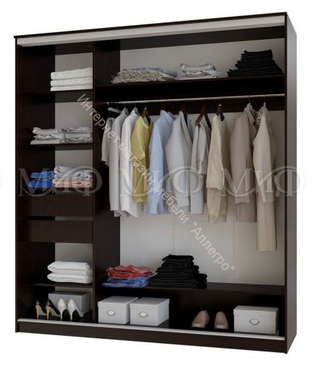 Шкаф-купе Альянс 1,5 м Графит, Дуб крафт