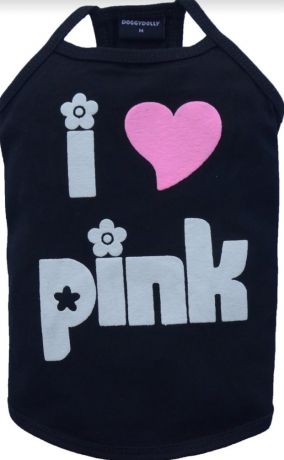 Майка "I love pink" черная (XL)