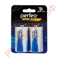 Батарейка алкалиновая Perfeo LR20/2BL Super Alkaline (цена за блистер 2 шт)