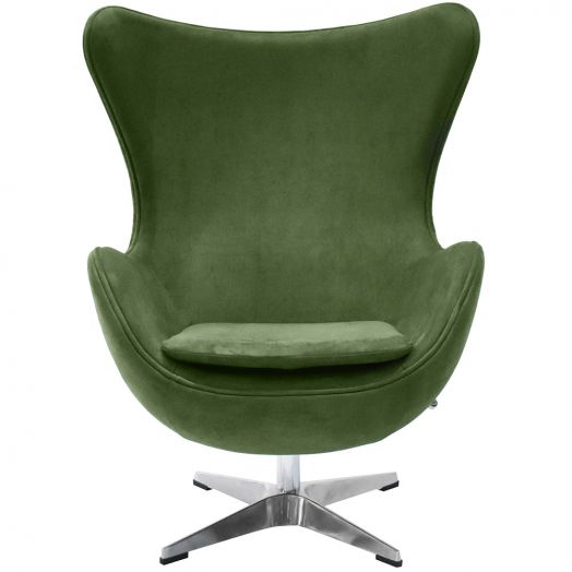 Кресло EGG CHAIR зеленый, искусственная замша