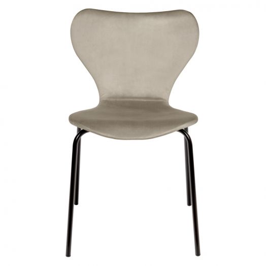 Стул Seven латте велюр с чёрными ножками