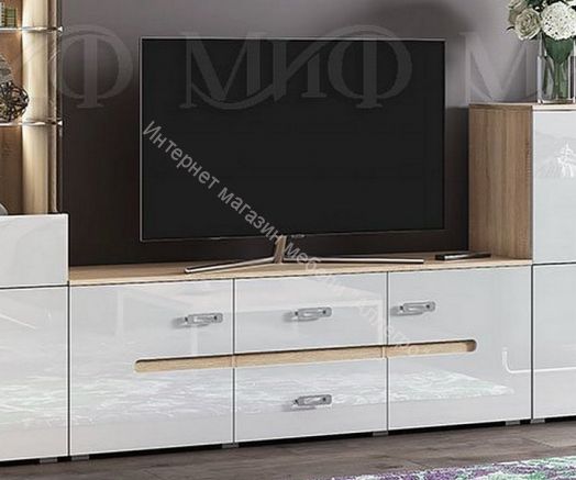 Тумба ТВ Ким Белый глянец/Дуб Венге