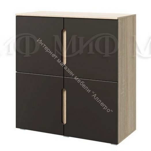 Тумба 4-х створчатая Ким Белый глянец/ Дуб Венге