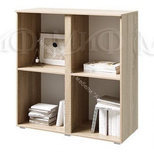 Тумба 4-х створчатая Ким Бетон темный/Дуб Сонома