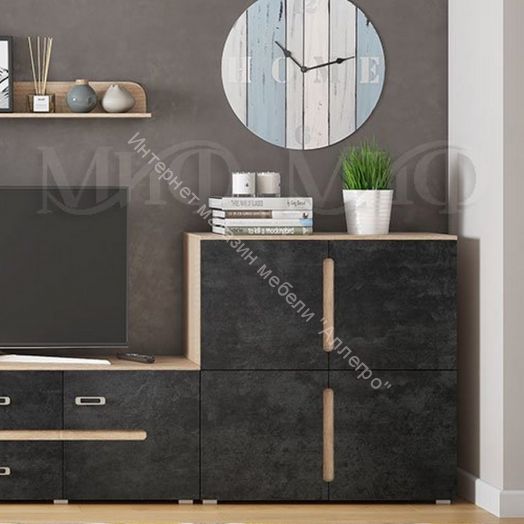 Тумба 4-х створчатая Ким Белый глянец/ Дуб Венге