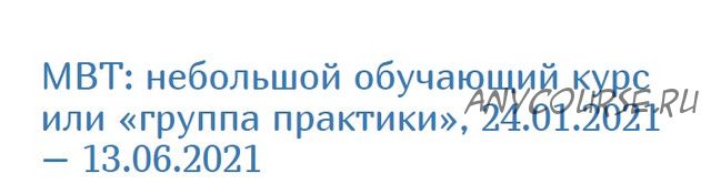 Терапия, основанная на ментализации (МТВ): краткий обучающий курс (Екатерина Сигитова)