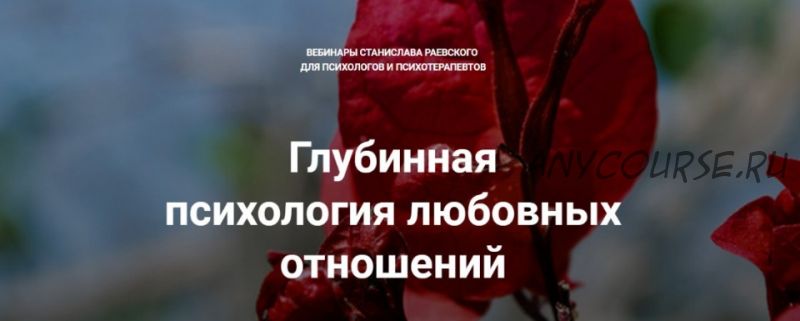 [МААП] Глубинная психология любовных отношений. Вебинар 4 (Станислав Раевский)