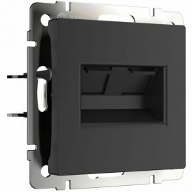 Розетка Двойная Werkel Ethernet RJ-45 W1182208 Черная Матовая / Веркель