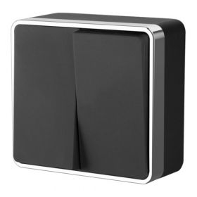 Выключатель Двухклавишный Werkel Gallant W5020035 Черный, Хром / Веркель