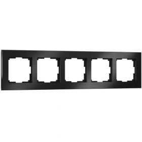 Рамка на 5 Постов Werkel W0051708 Черный Алюминий / Веркель