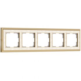 Рамка на 5 Постов Werkel WL77-Frame-05 Золото, Белый / Веркель