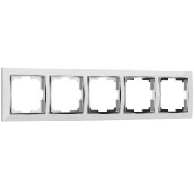 Рамка на 5 Постов Werkel W0051901 Хром, Белый / Веркель
