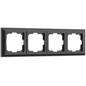Рамка на 4 Поста Werkel W0042208 Черный Матовый / Веркель
