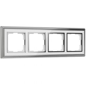 Рамка на 4 Поста Werkel W0041331 Хром, Белый / Веркель