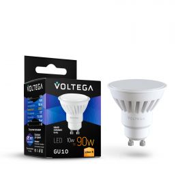 Лампа Светодиодная Voltega Sofit GU10 10W 2800K 7072 Белая, Керамика / Вольтега