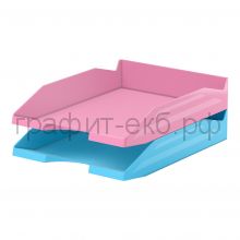 Поддон гориз.2 яруса Office Pastel розовый/голубой ErichKrause 55546