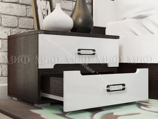 Тумбы прикроватные Ким (2шт) Графит Софт, Дуб Сонома