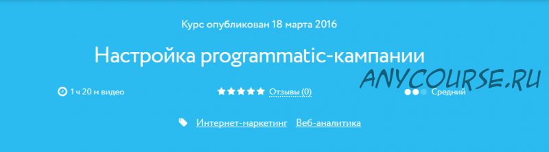 [Нетология] Настройка programmatic-кампании