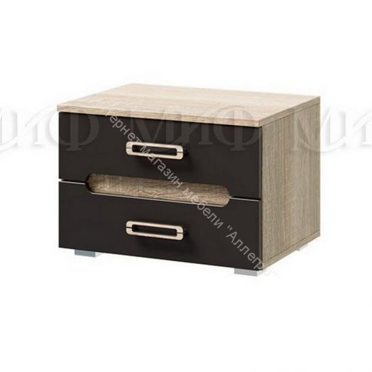 Тумбы прикроватные Ким (2шт) Графит Софт, Дуб Сонома