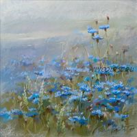Васильковые поля пастелью (Ольга Абрамова)