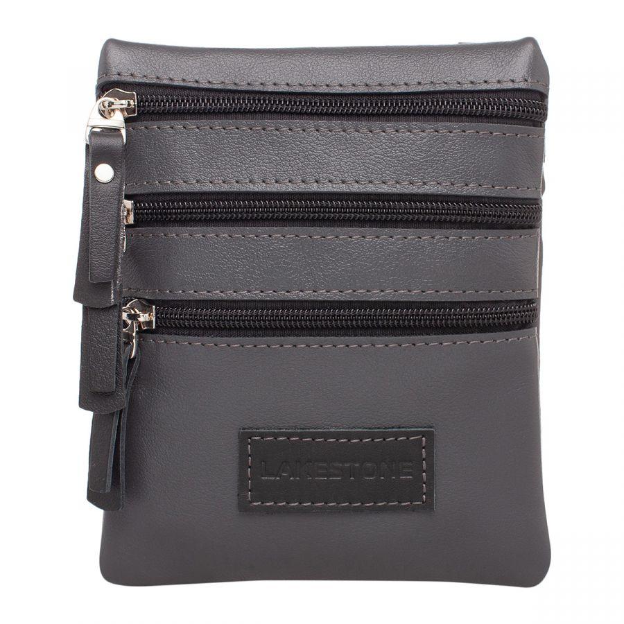 Небольшая мужская Сумка через плечо LAKESTONE Wesley Grey/Black 957021/GR/BL
