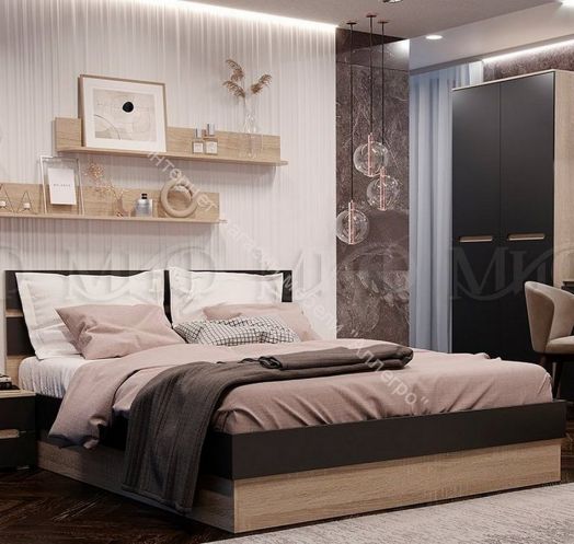 Спальня Ким Графит Софт, Дуб Сонома