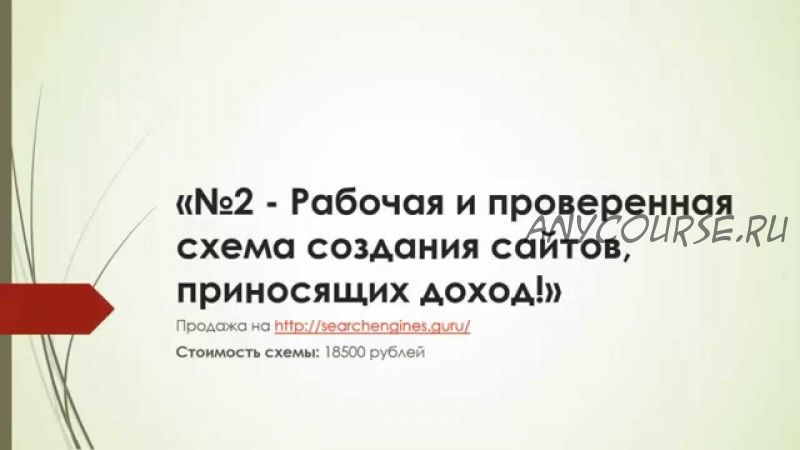 Рабочая и проверенная схема создания сайтов, приносящих доход