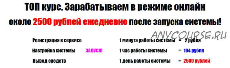 Зарабатываем в режиме онлайн около 2500 рублей ежедневно после запуска системы