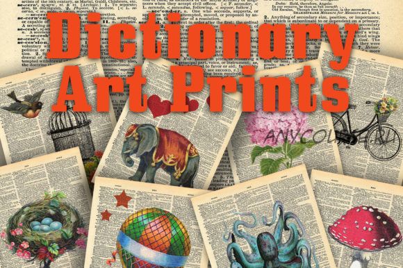 [Creativefabrica] Vintage Dictionary Art Print Collection (oldmarketdesigns)