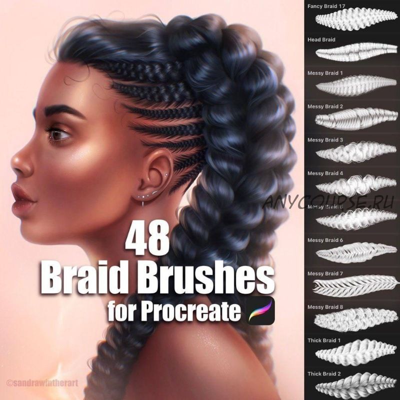 [Gumroad] Braid Brushes for Procreate (Sandra Winther Art)