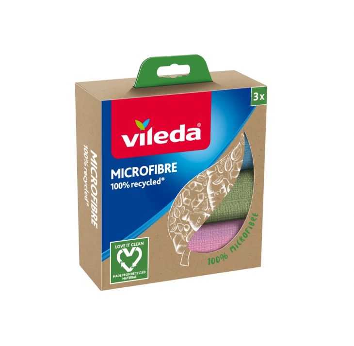 Vileda Microfibre 100 % recycled siivousliina Салфетки микрофибра 3 шт