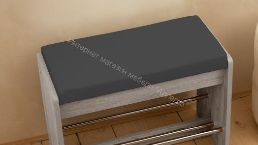 Тумба для обуви «Тайм» тип 1 (Дуб крафт белый/Велюр серый)