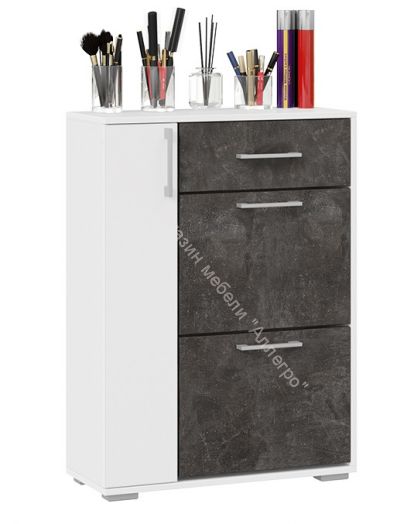 Тумба для обуви "Ханна" (Ателье тёмный/Белый ясень)